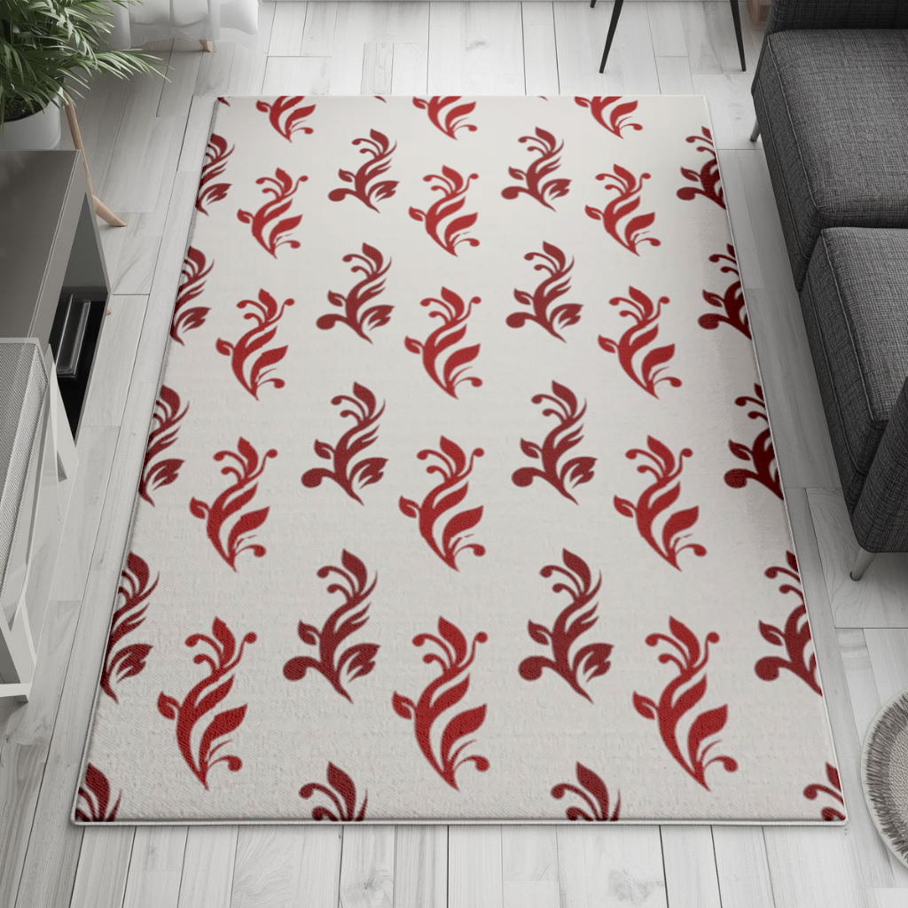 Burgundy Baroque Swirls Living room carpet