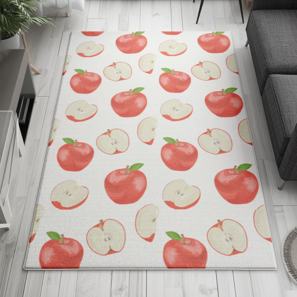 Red Apple Slices Living room carpet