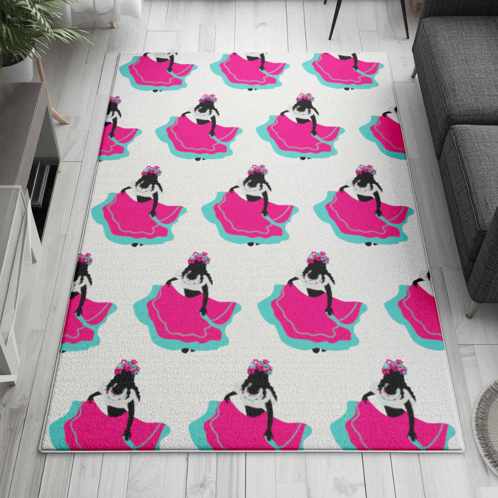 Mexican Folklorico Dancer Silhouette Living room carpet