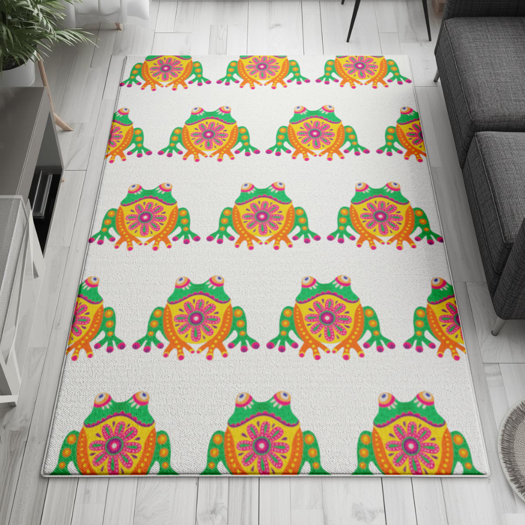 Mexican Alebrije Frog Living room carpet
