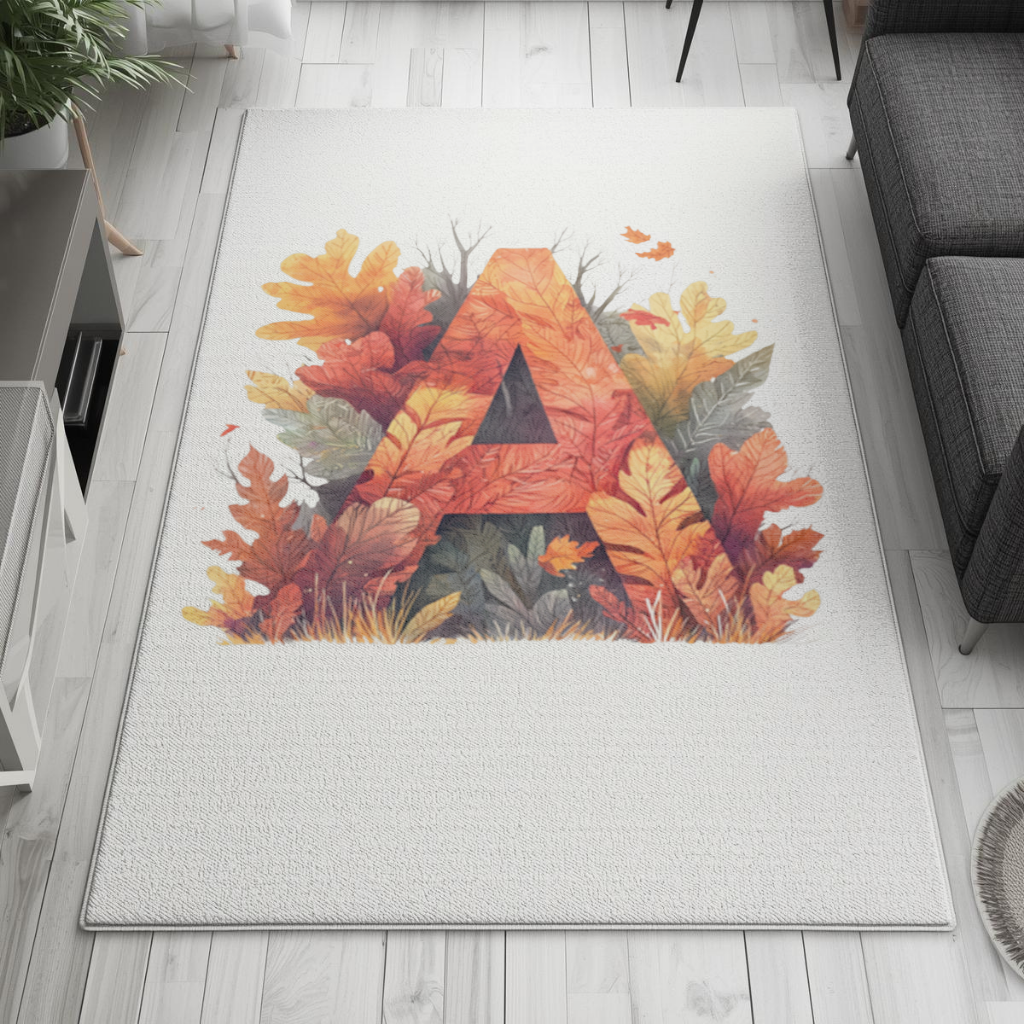 Autumn Leaf Letter A Monogram Living room carpet