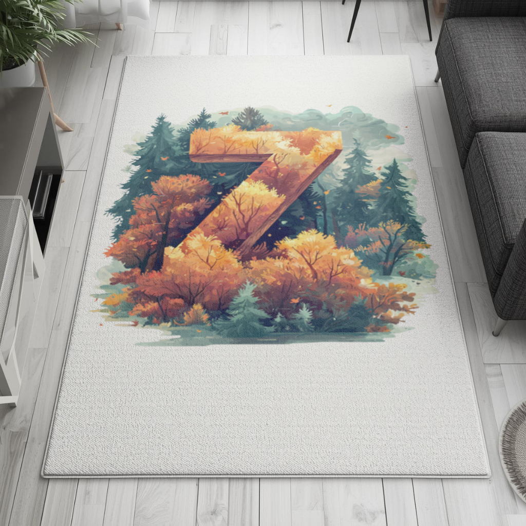 Autumn Leaf Forest Letter Z Living room carpet