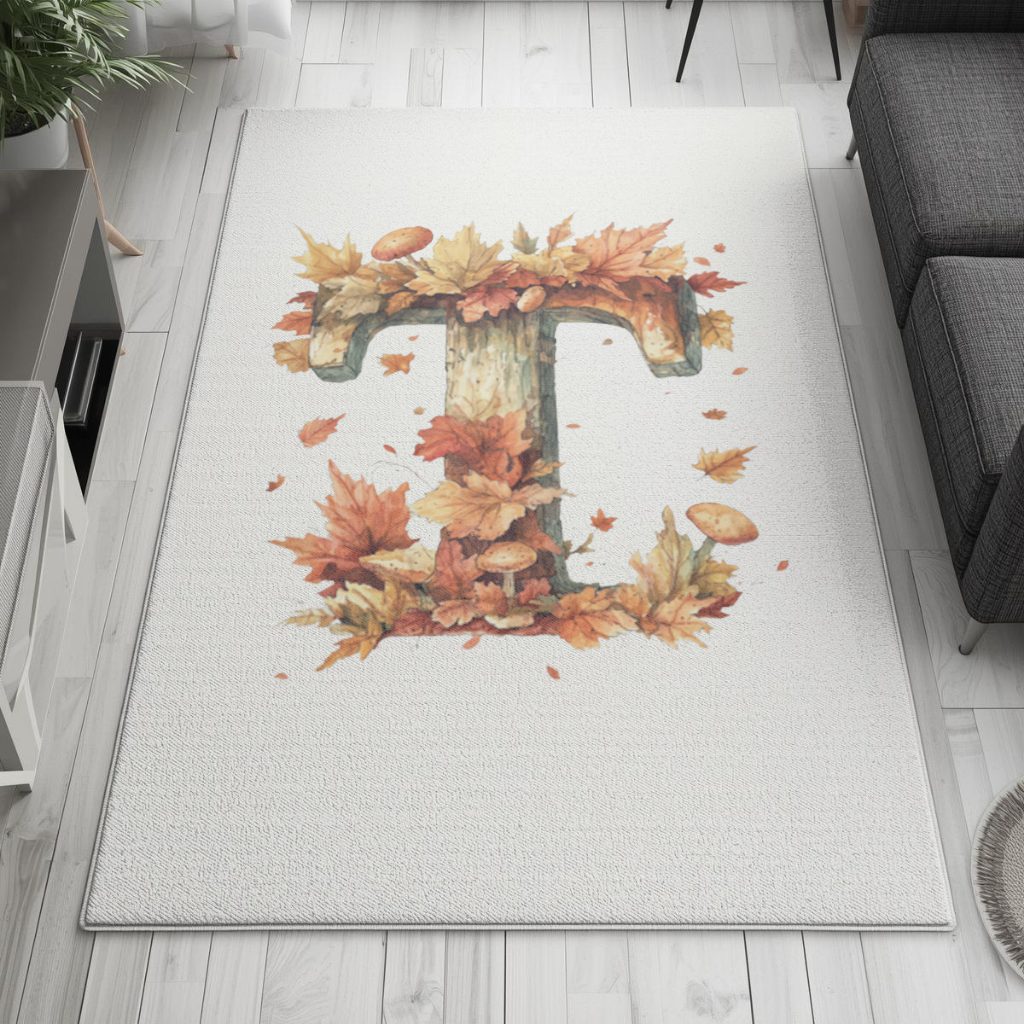 Autumn Leaf Wooden Letter T Living room carpet