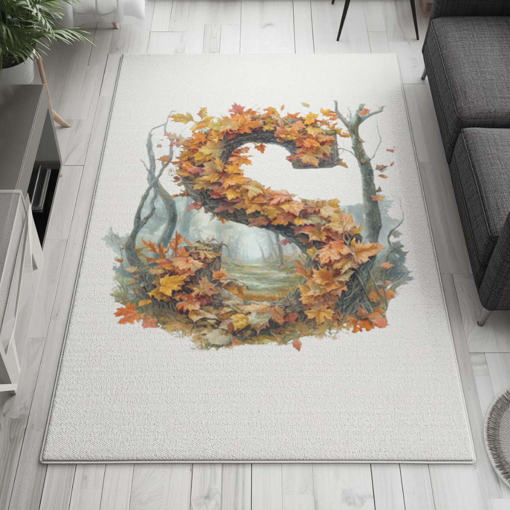 Autumn Maple Leaf Letter S Living room carpet