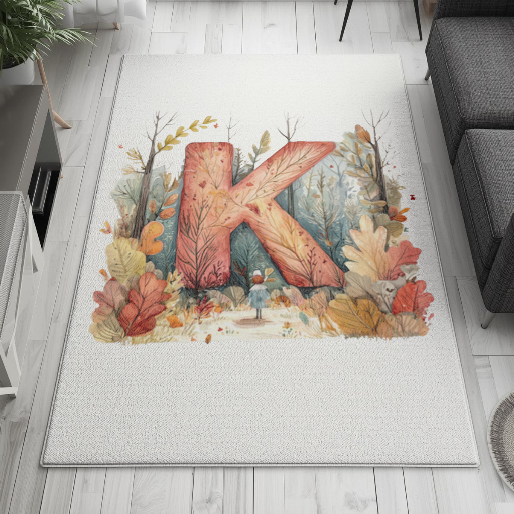 Autumn Forest Letter K Living room carpet