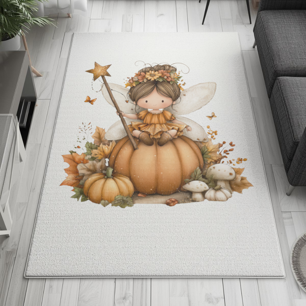 Whimsical Autumn Pumpkin Fairy Living room carpet