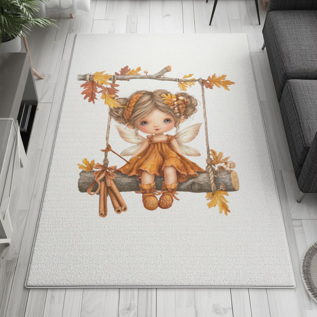 Whimsical Autumn Forest Fairy Living room carpet