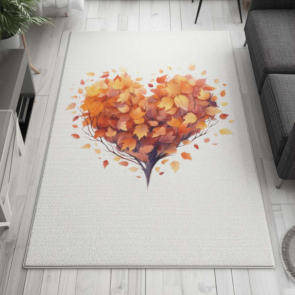 Autumn Leaf Heart Living room carpet