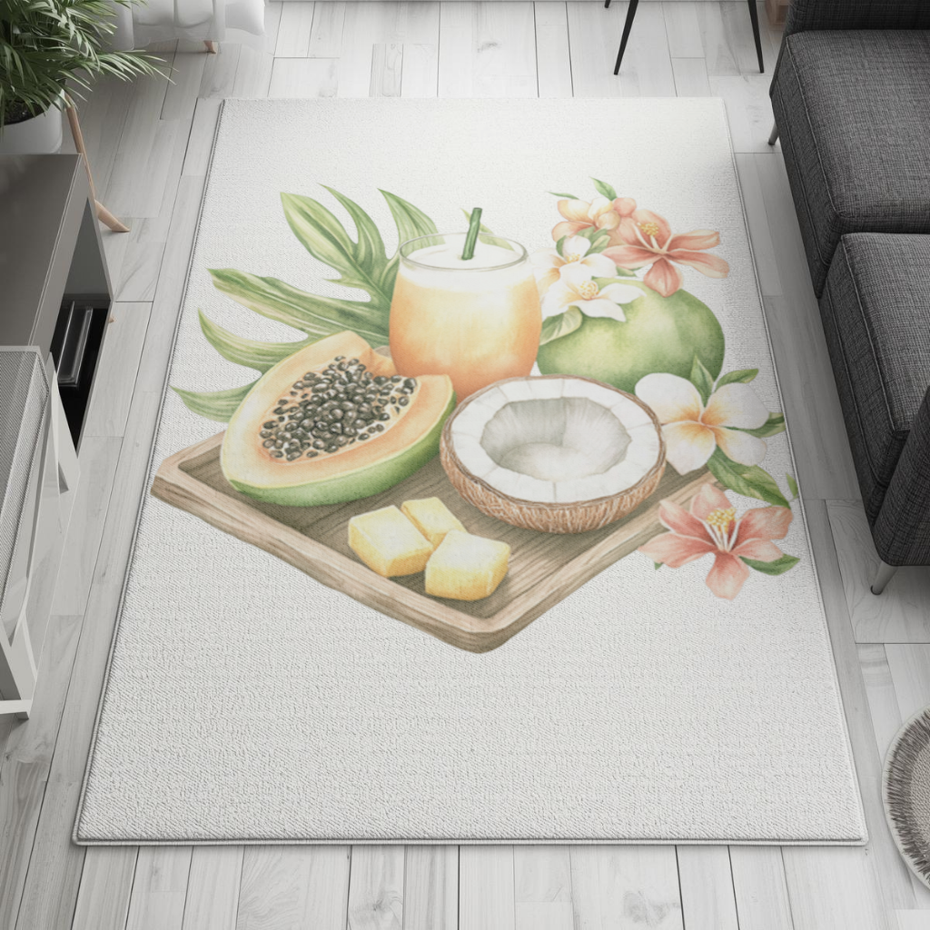 Tropical Papaya and Coconut Juice Living room carpet
