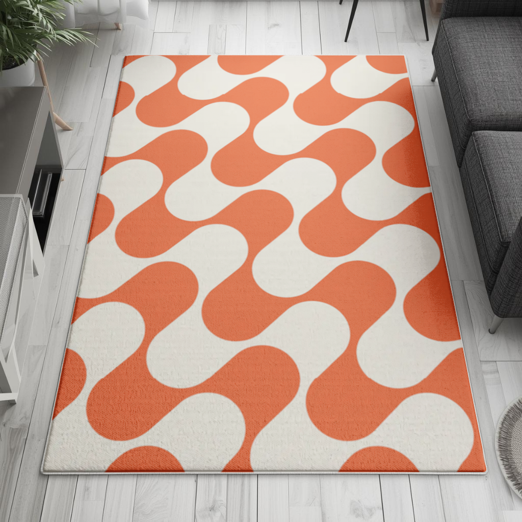 Retro 70s Orange Cream Groovy Curves 