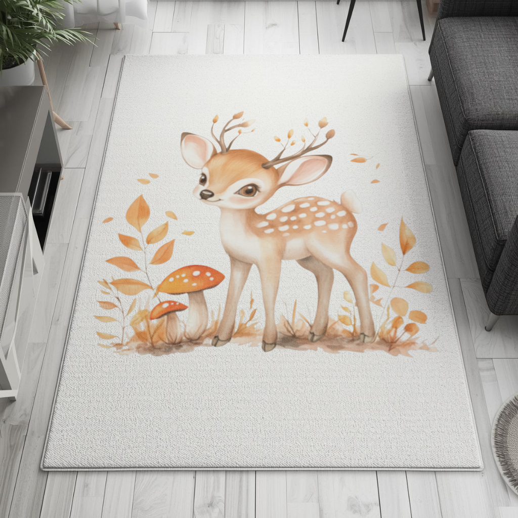 Masalsı Sonbahar Yavru Geyiği Salon Halısı