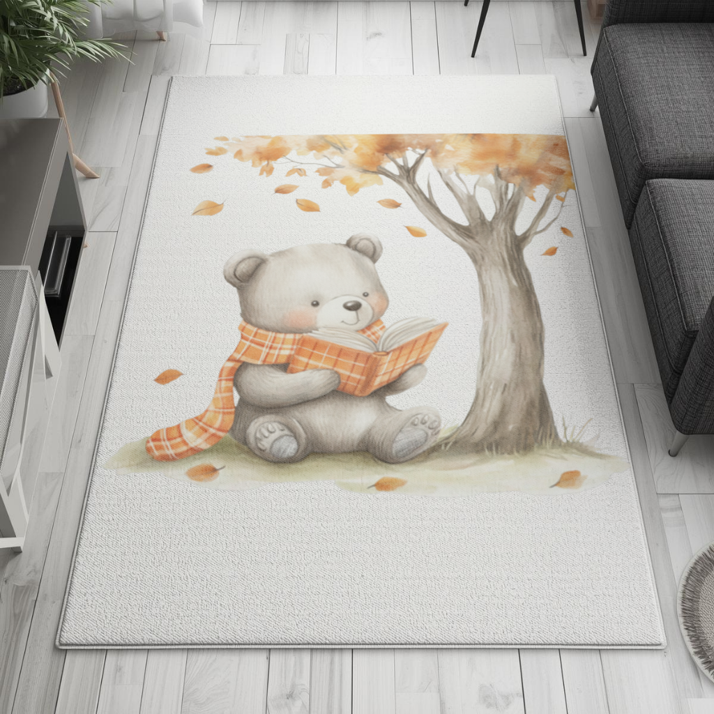 Reading Bear with Orange Scarf 