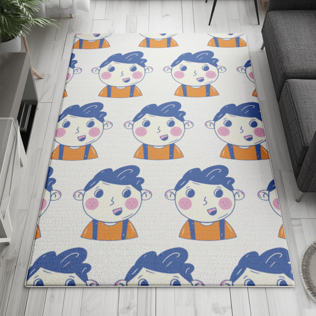 Cute Smiling Boy with Blue Hair 