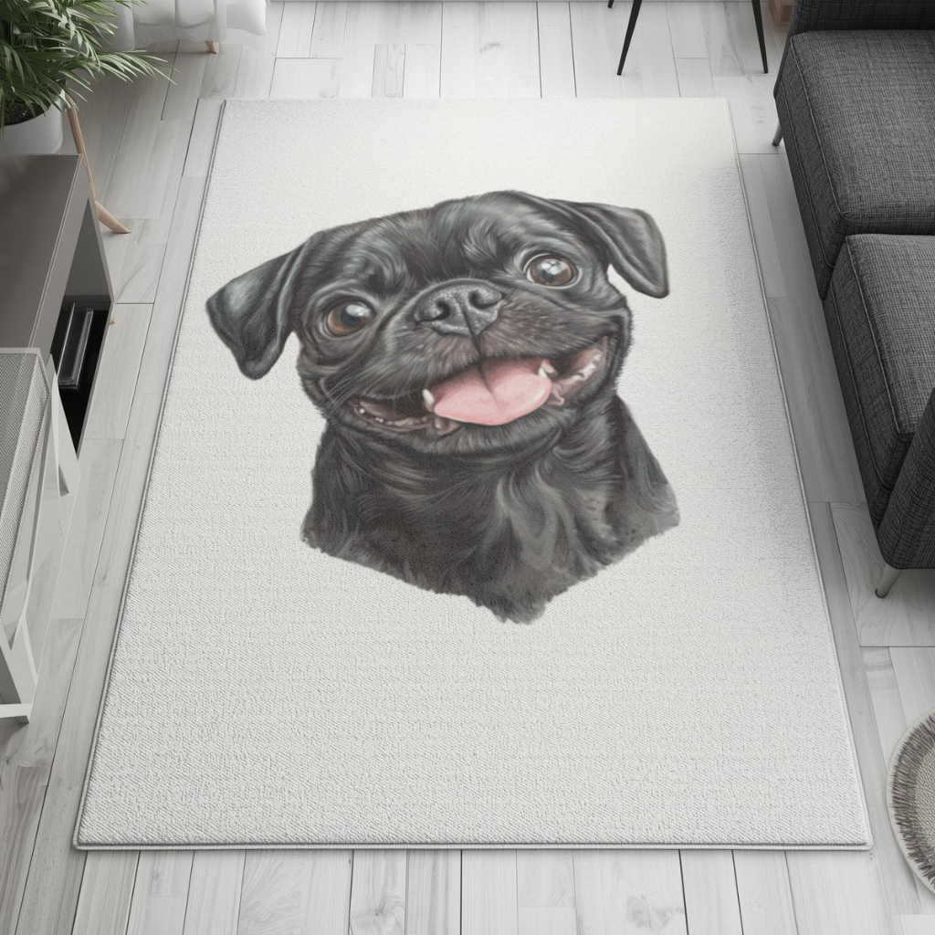 Happy Black Pug Face 