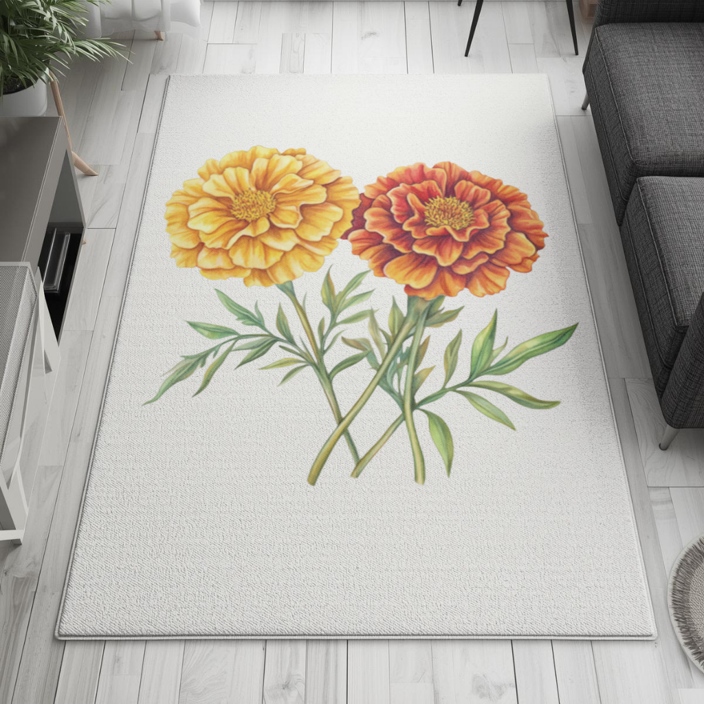 Botanical Yellow Orange Marigold 