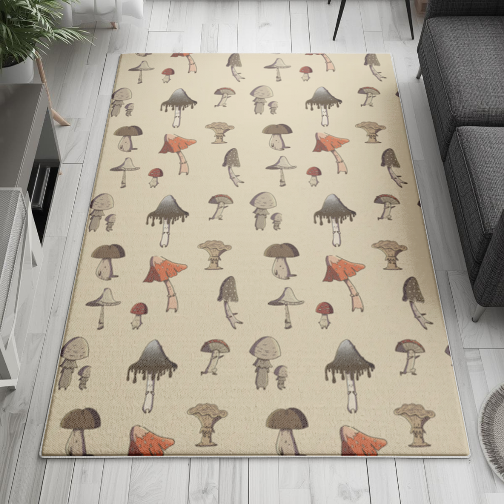 Sad Mushrooms Living room carpet