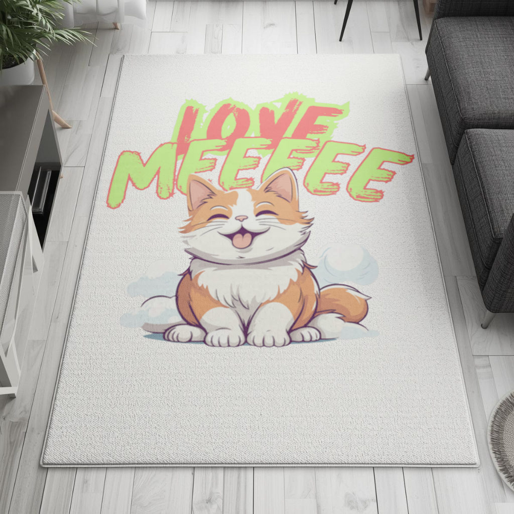 Cute Orange Cat Love Me Living room carpet