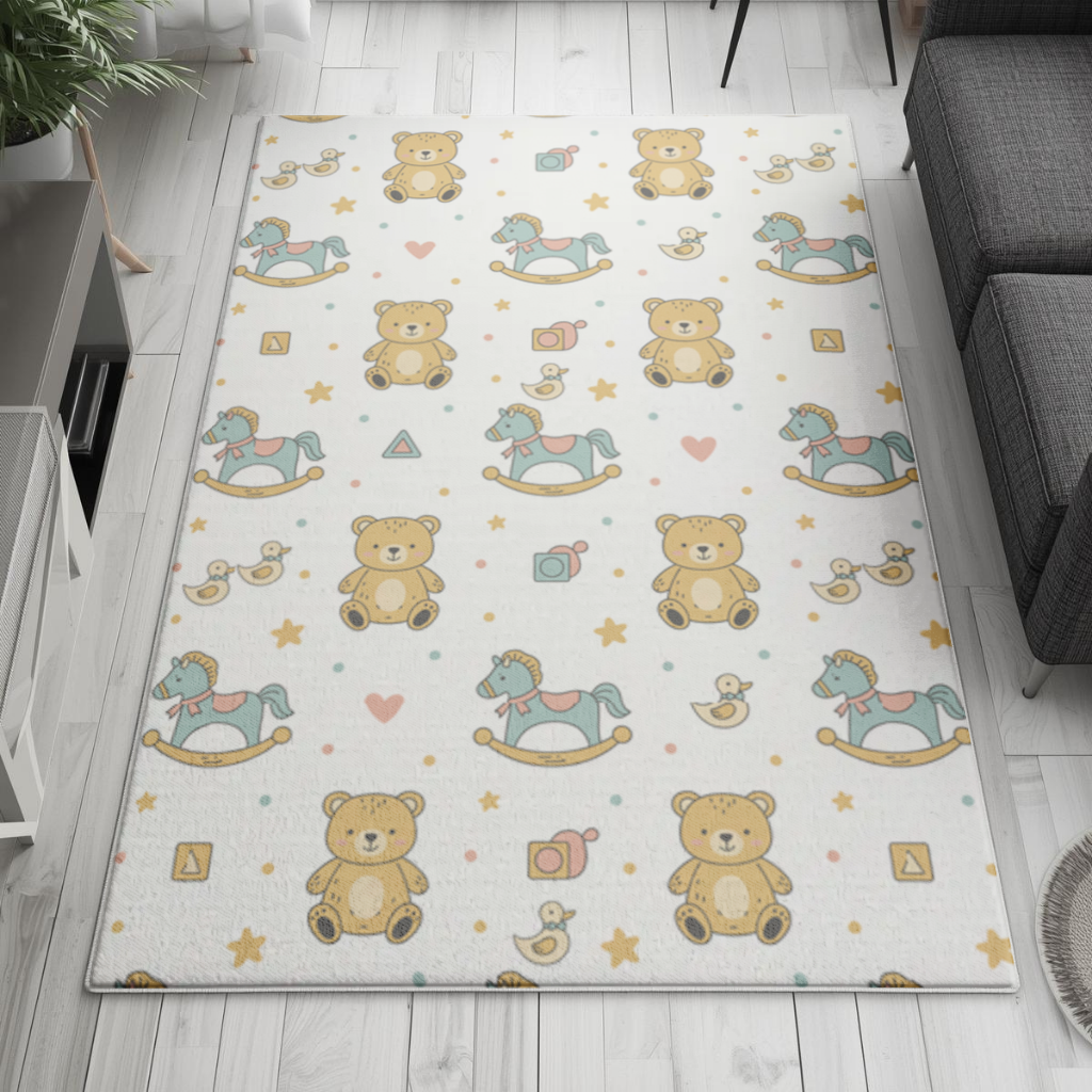 Cute Toy Pattern Kids Background Living room carpet