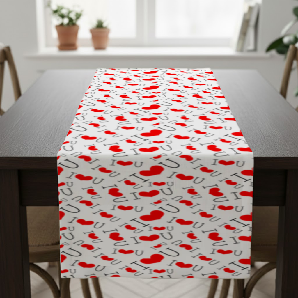 Valentines Day I Love You Heart Pattern Romantic Design Runner