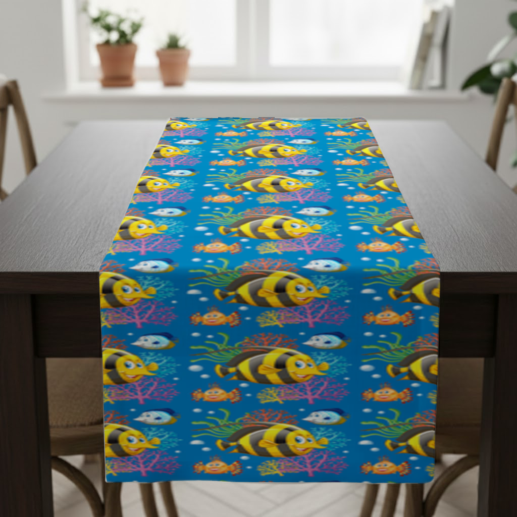 Colorful Tropical Fish and Coral Reef Pattern Runner