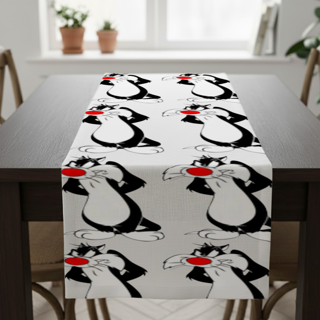 Funny Cartoon Cat Illustration Runner