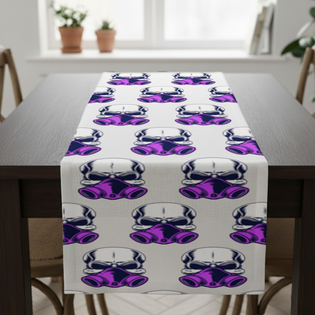 Skull with Gas Mask Illustration Modern and Edgy Design Runner