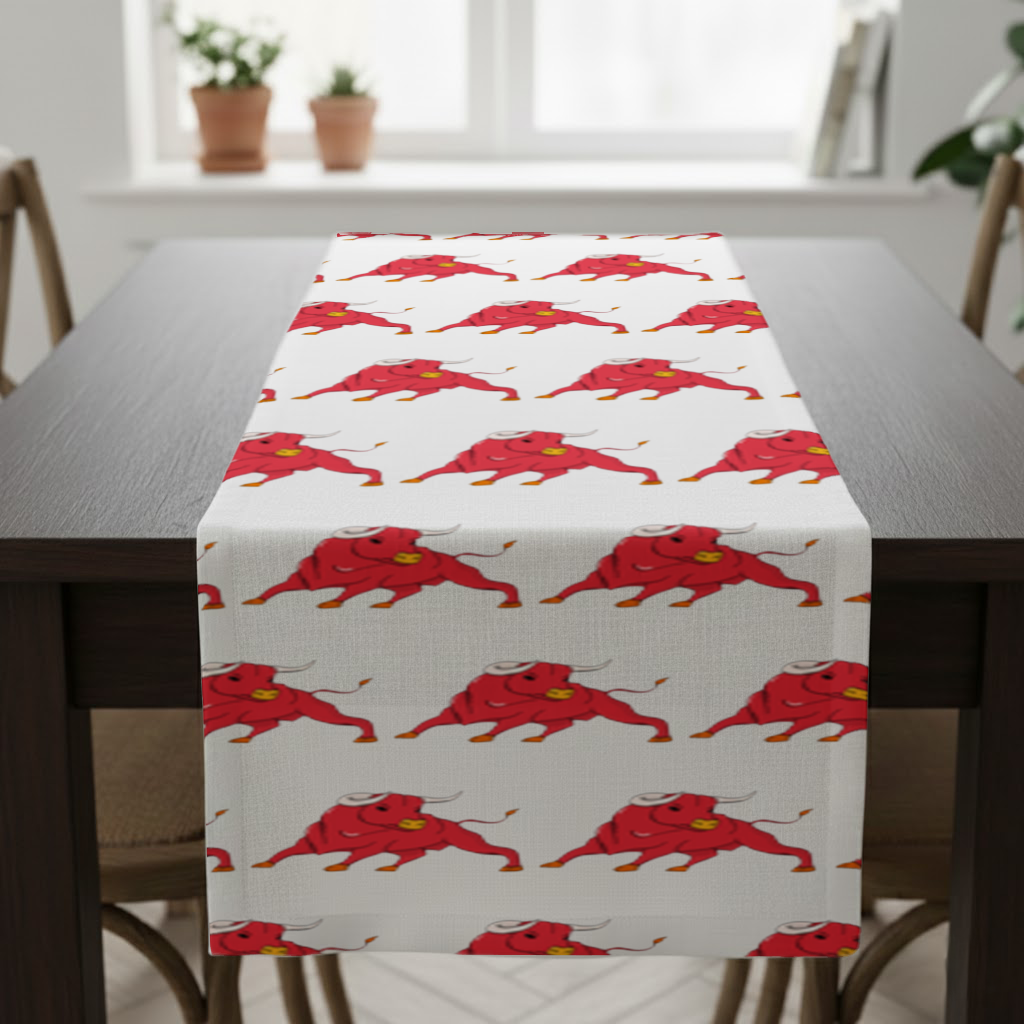 Spanish Red Bull Illustration Inspired by Matador Theme Runner