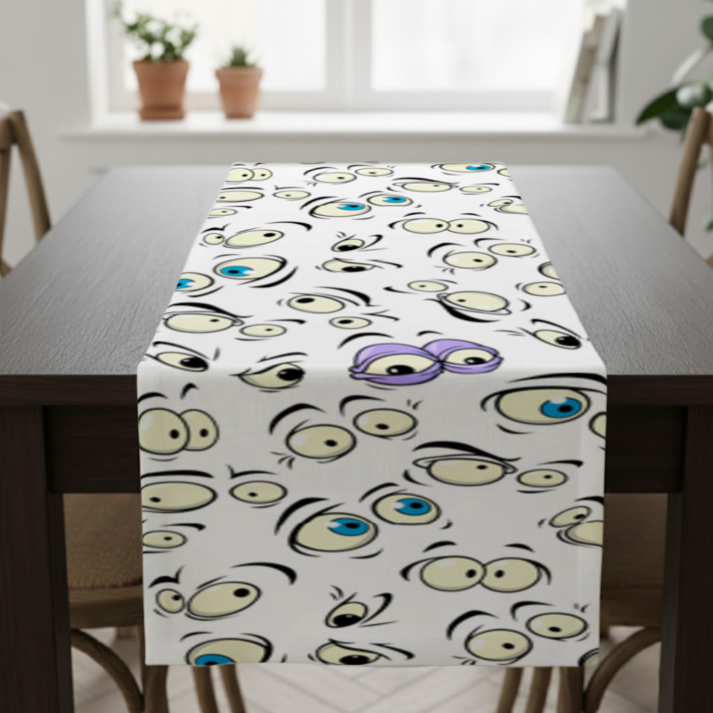Funny Cartoon Eyes Pattern Runner