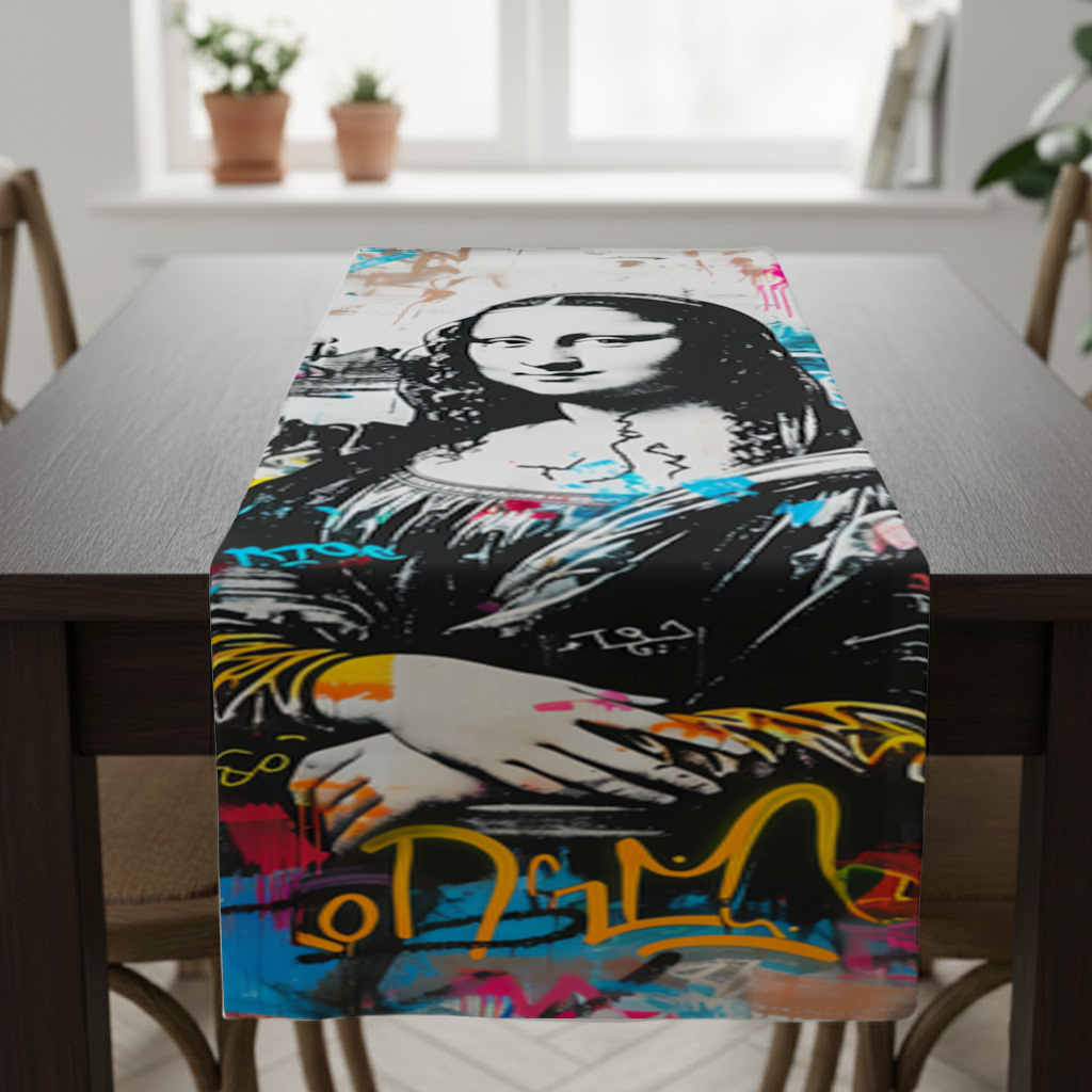Graffiti Style Modern Mona Lisa Illustration Runner