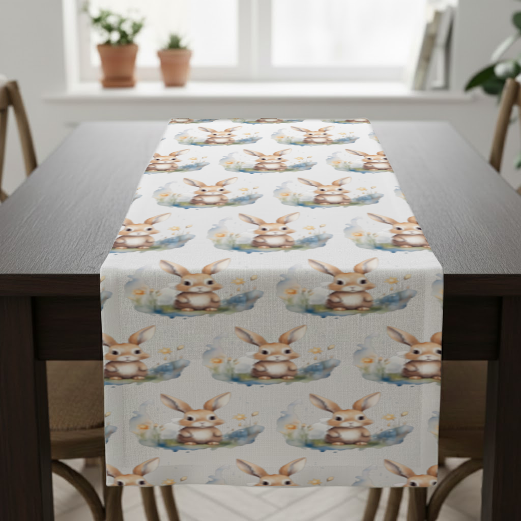 Cute Bunny Watercolor Illustration Runner