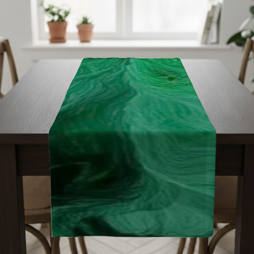Black and green marbling Runner