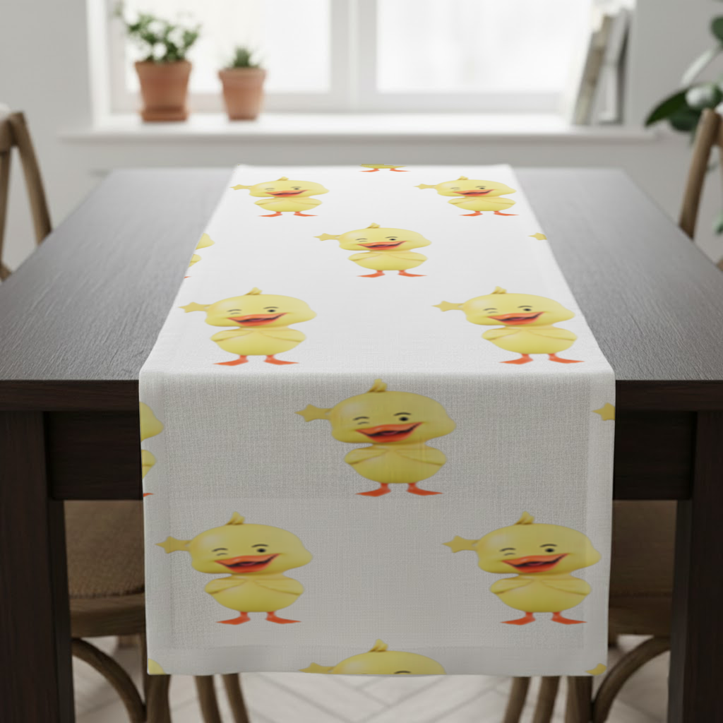 Cheerful Winking Yellow Duck with Star Runner