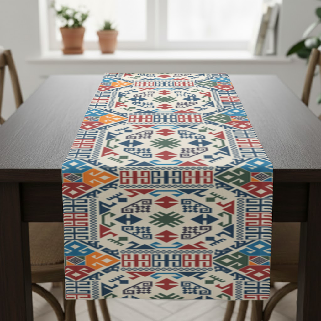 Multicolor Ethnic Geometric Motif Runner