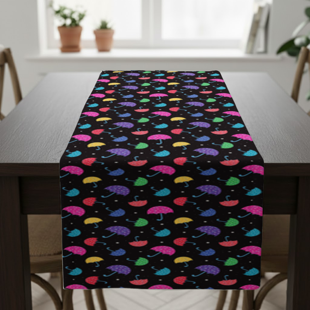 Colorful Heart Umbrellas Pattern Runner