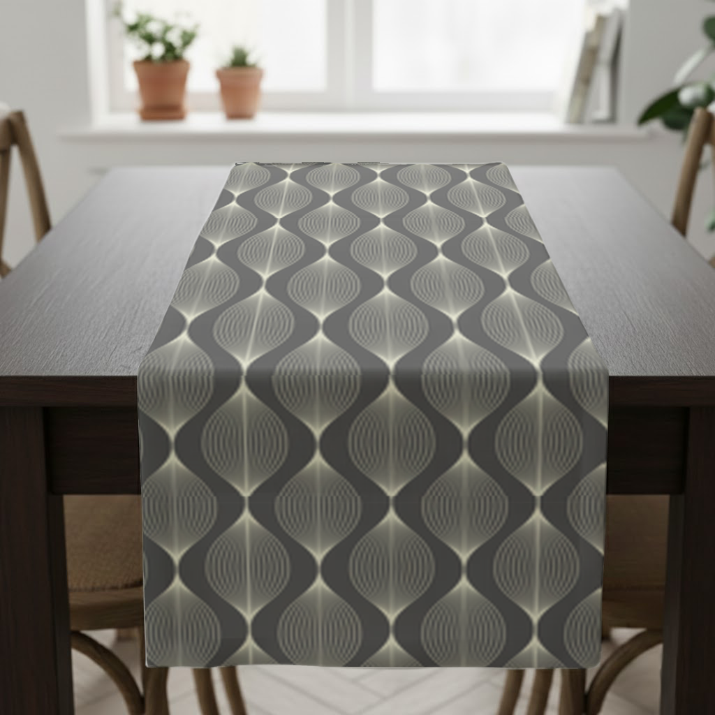 Art Deco Geometric Wavy Pattern Runner