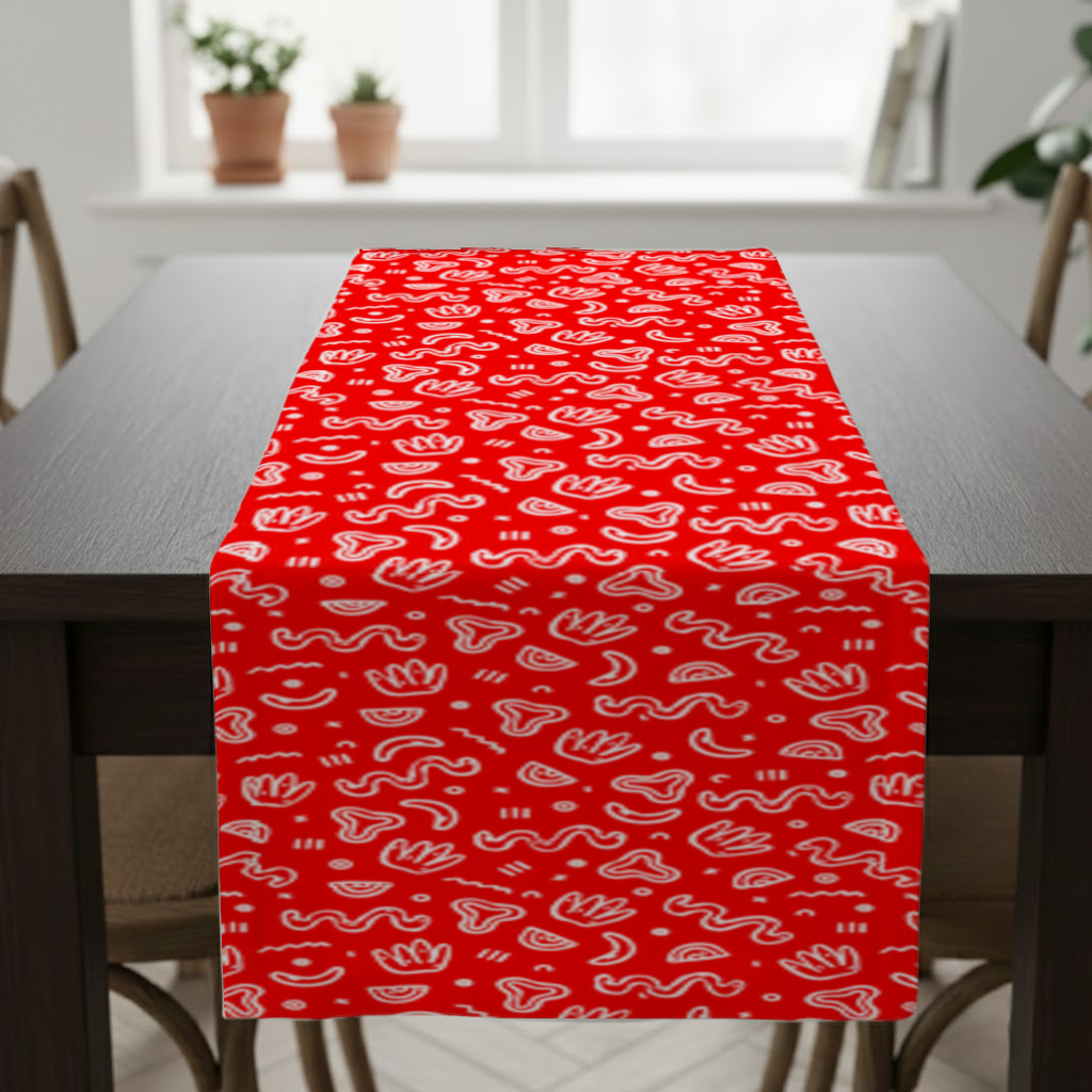 Red Abstract Doodle Runner