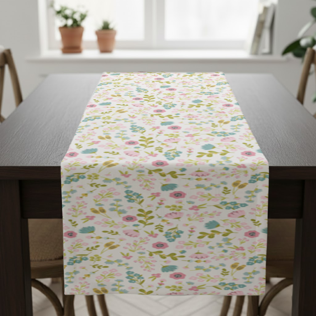 Pastel Spring Floral Runner