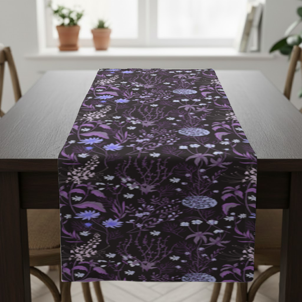 Purple Gothic Botanical Runner