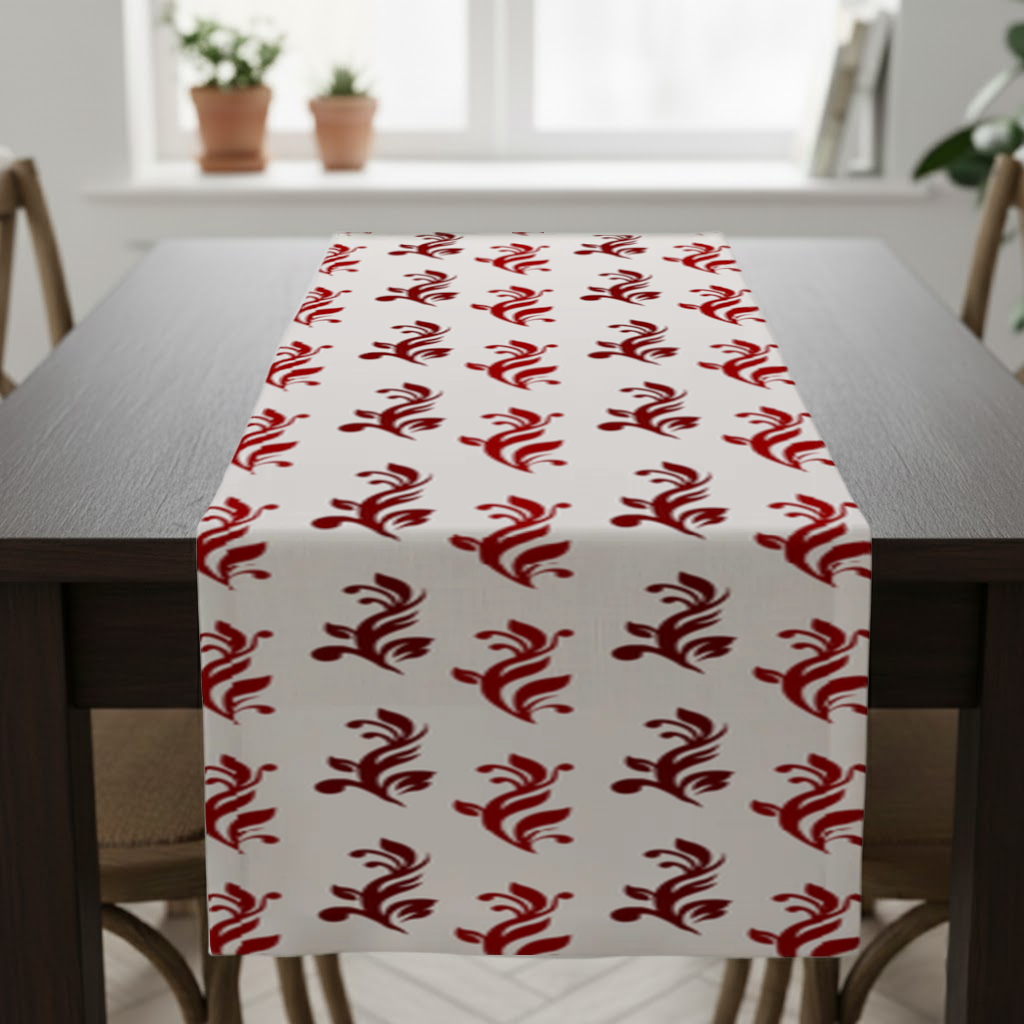 Burgundy Baroque Swirls Runner