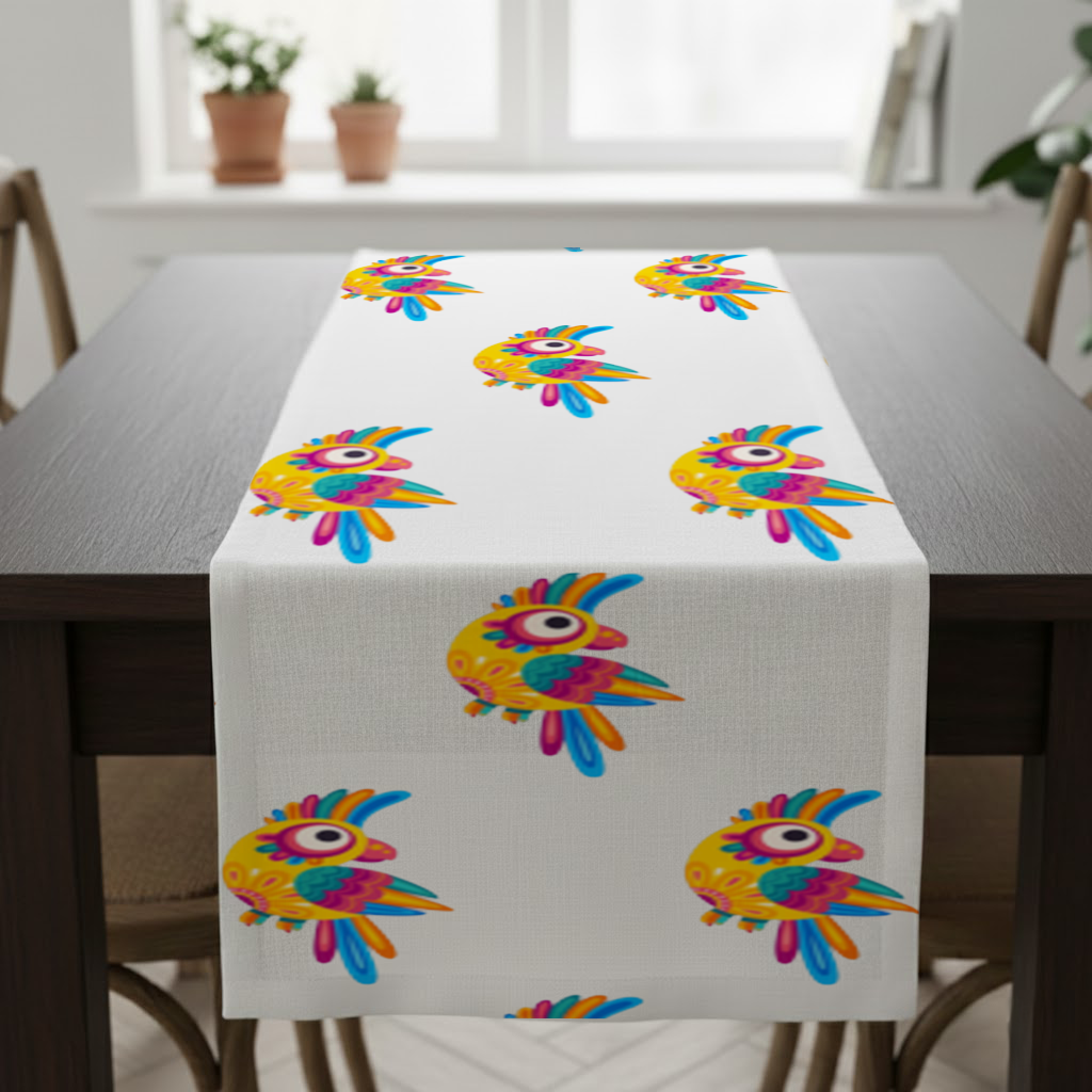 Vibrant Tropical Parrot Folk Runner