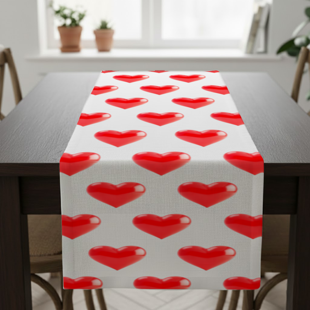 Glossy Red 3D Heart Runner