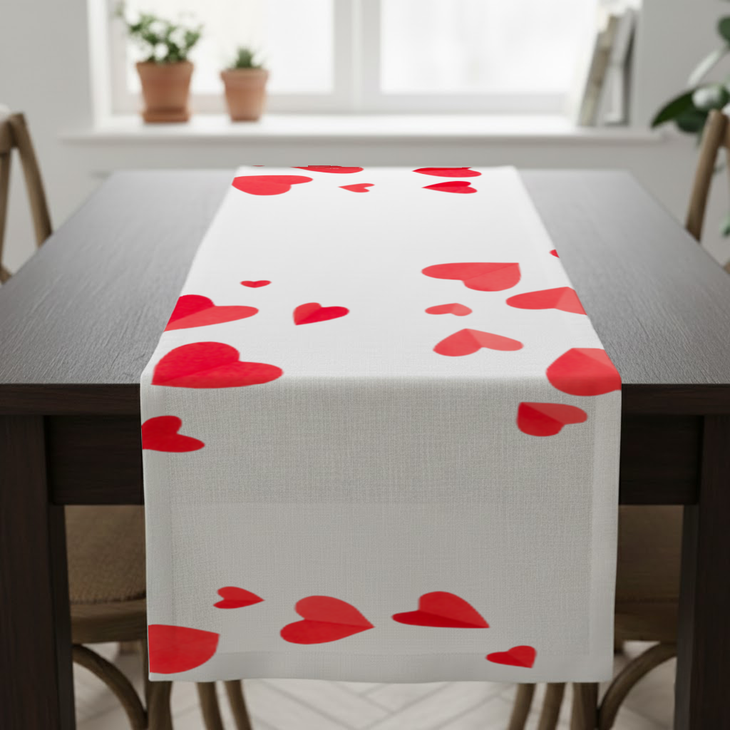 Red Hearts Frame Design Runner