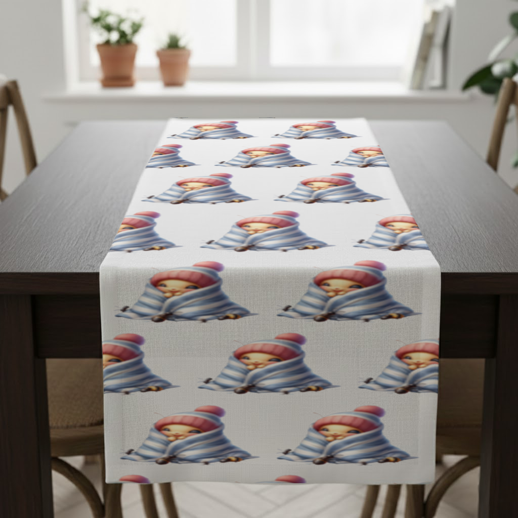 Kawaii Baby Bee in Pink Beanie Runner