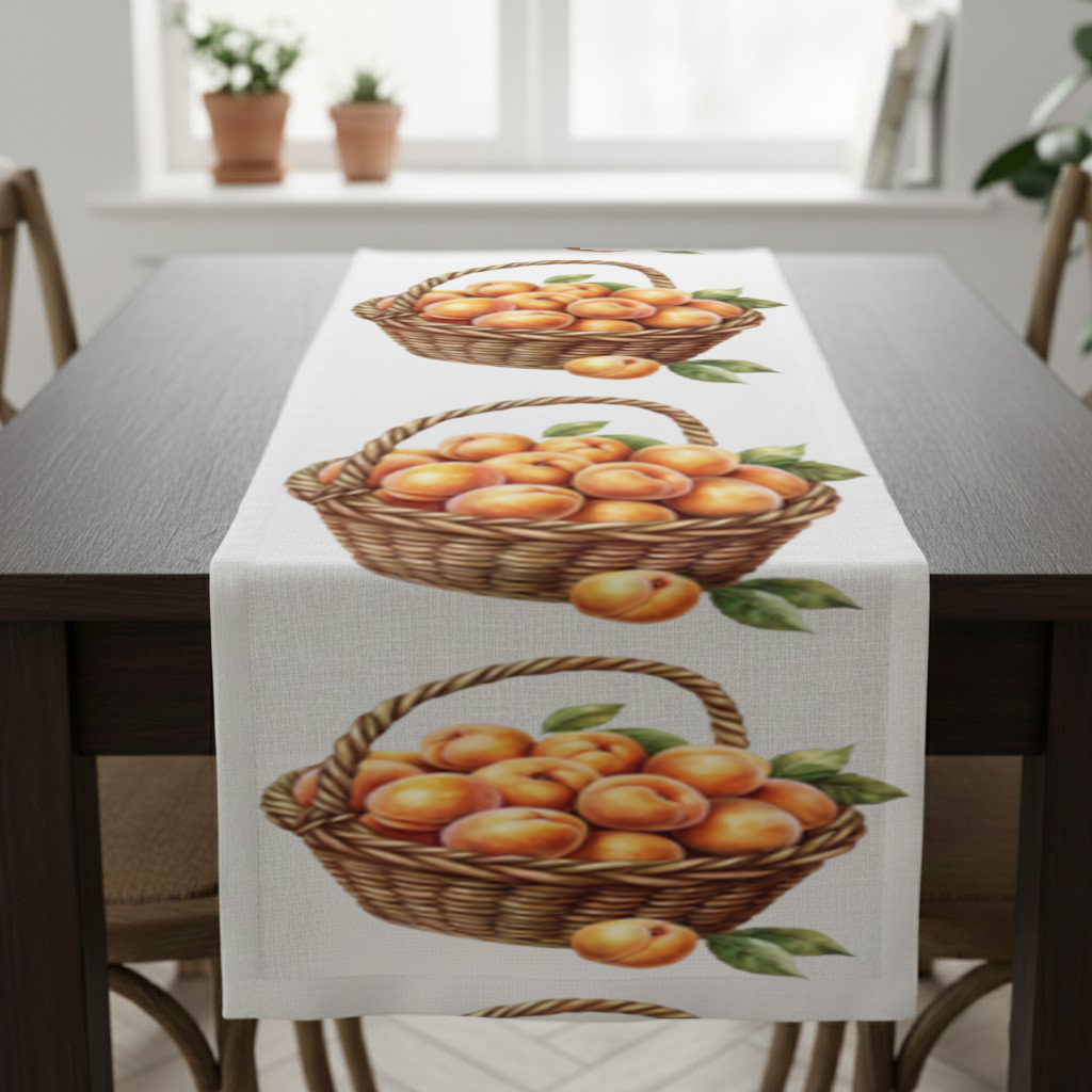 Fresh Peaches in Wicker Basket Runner