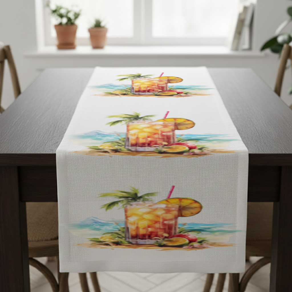 Tropical Island Beach Cocktail with Fruit Runner