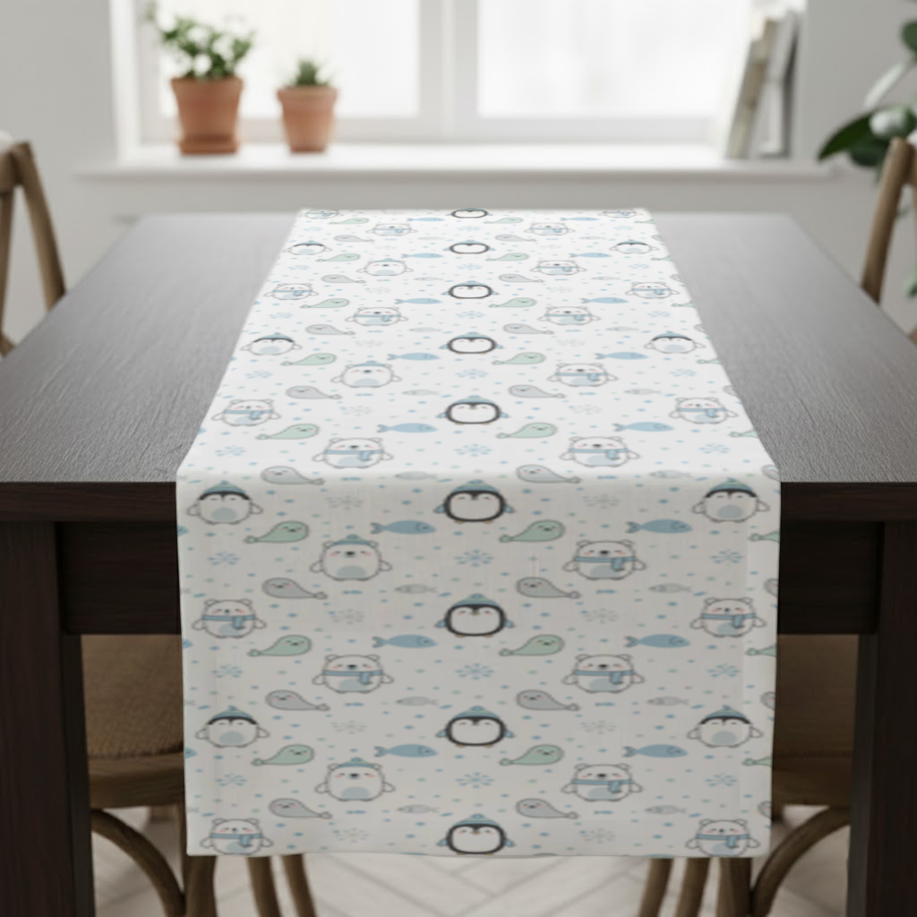 Cute Arctic Animals Winter Pattern Runner