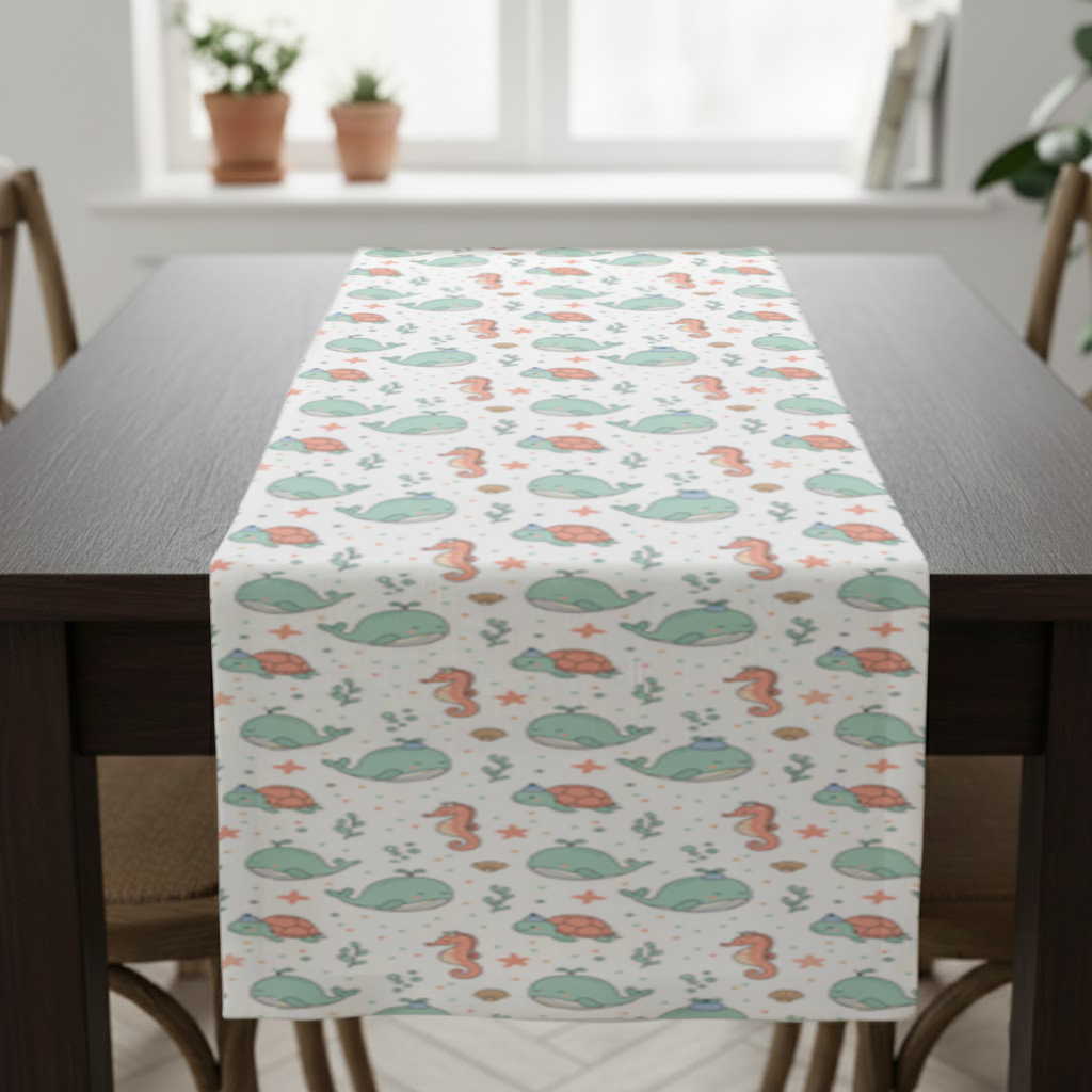 Cute Sea Animals Pattern Runner