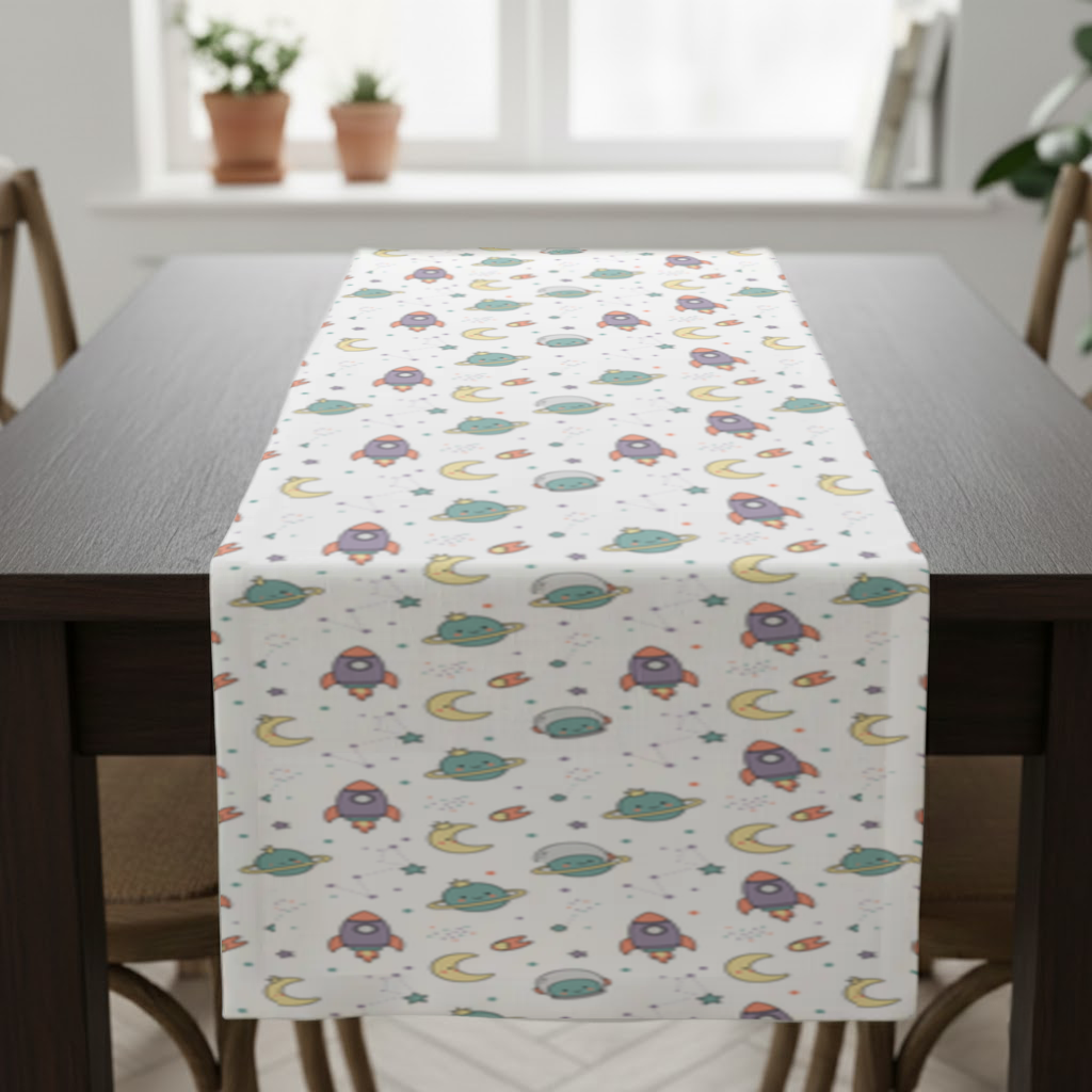 Cute Space Rocket Pattern Runner
