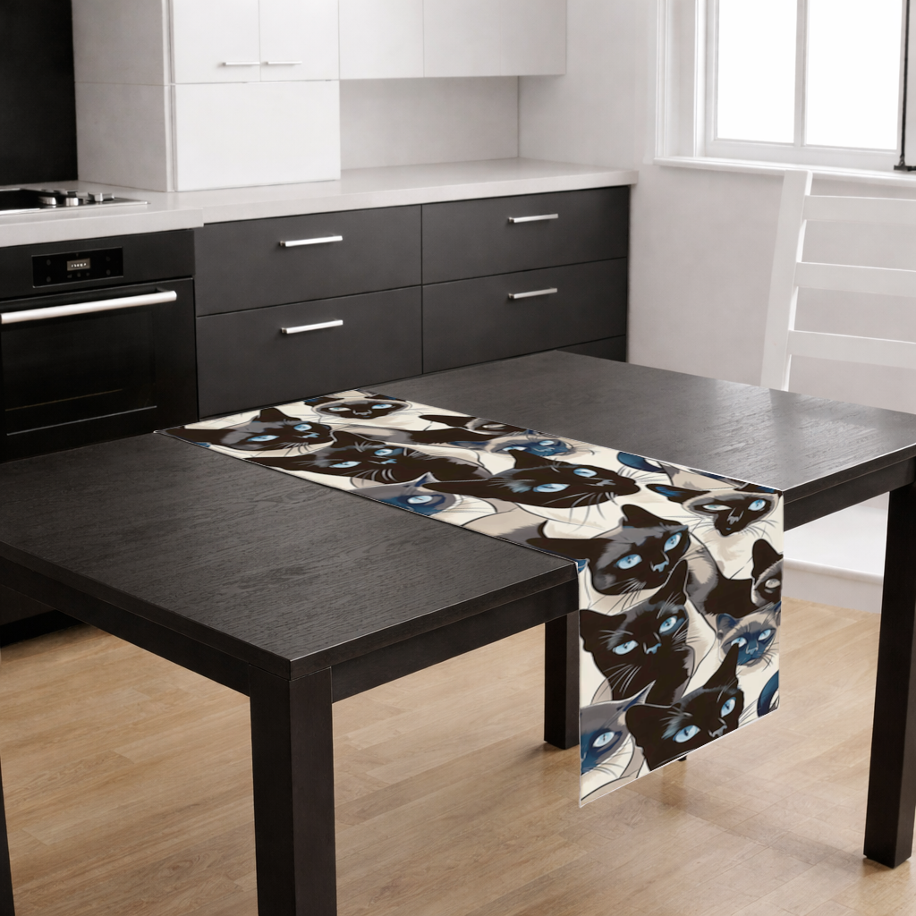 Blue Eyed Siamese Cat Elegant Illustration Pattern 