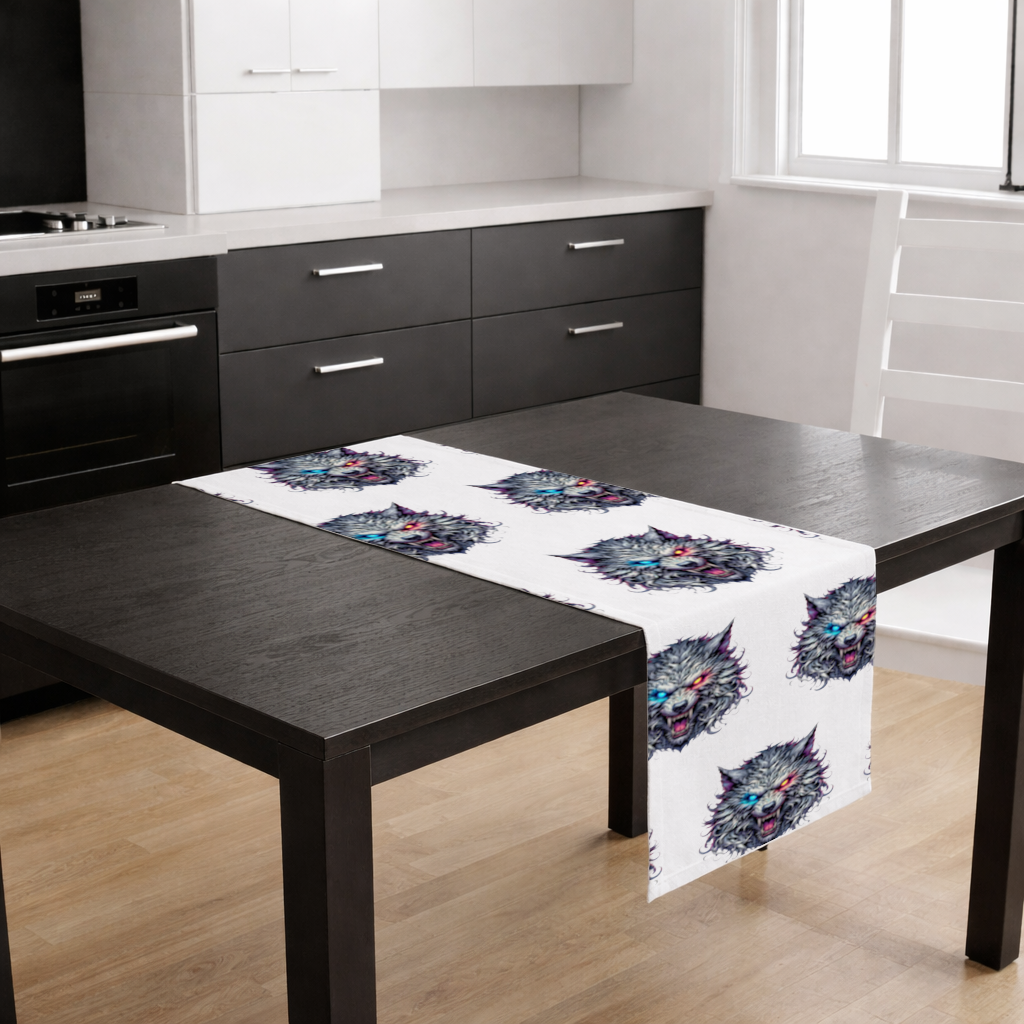 Fierce Wolf Head Illustration Heterochromia Eyes, Savage Wolf Runner